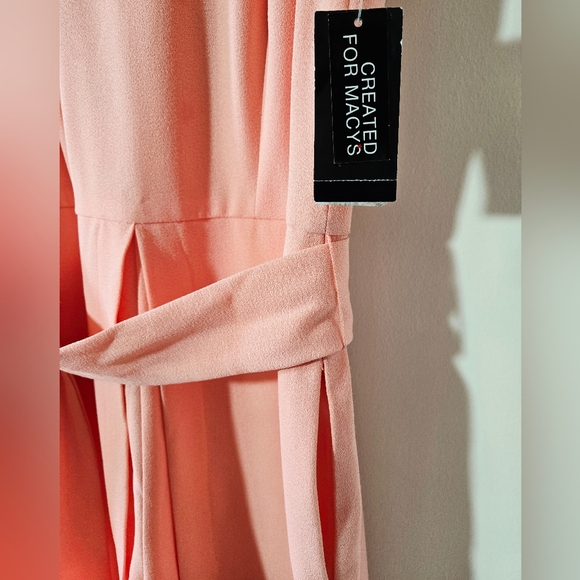 INC International Concepts Coral Jumpsuit with Tie Belt, Pockets, NWT, Size 4 - Picture 5 of 5